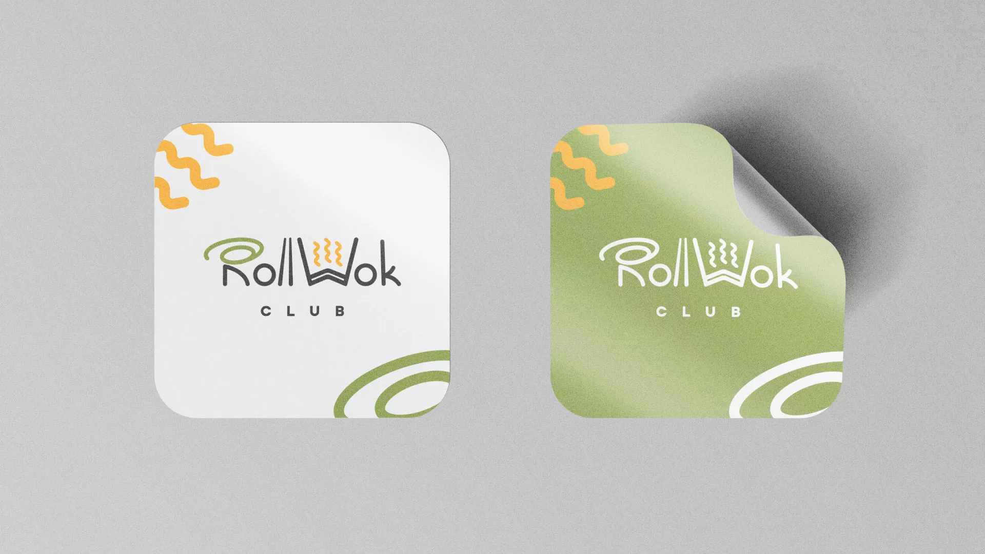 Разработка логотипа и фирменного стиля суши-бара «Roll Wok Club» в Старой Купавне