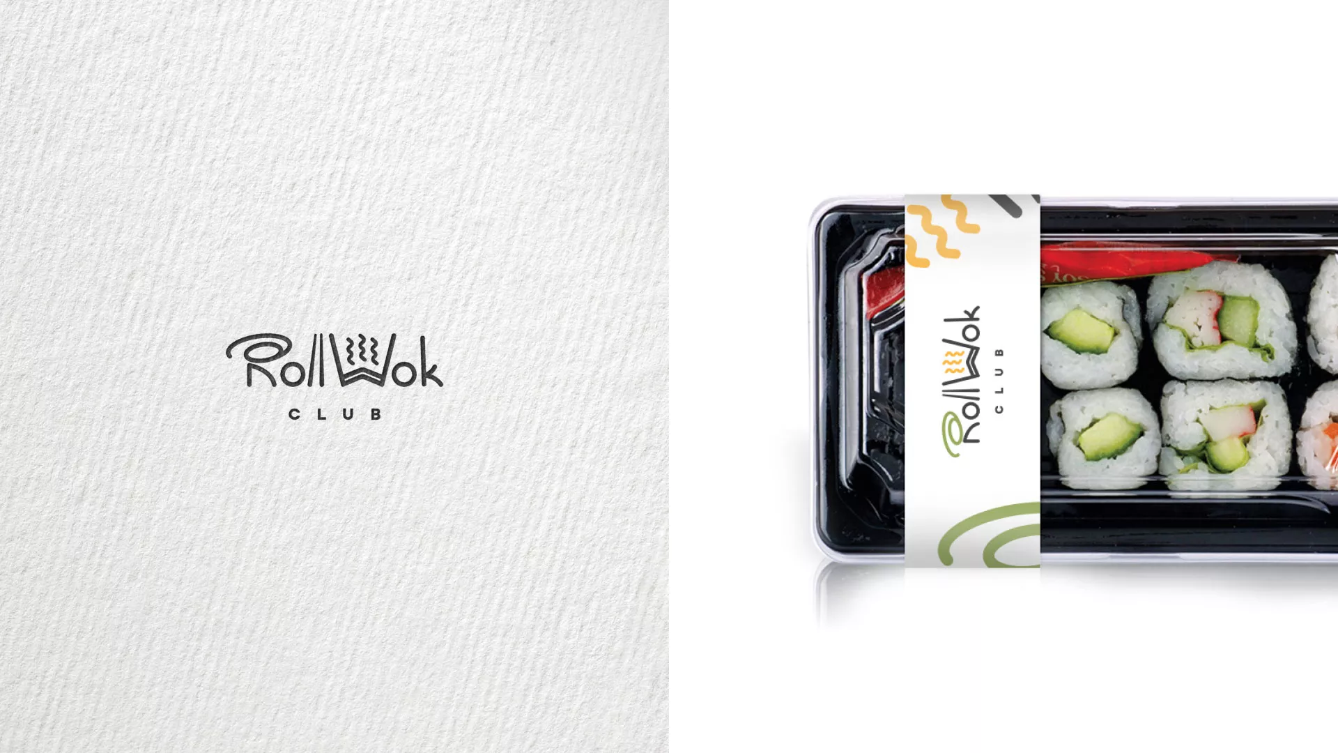 Разработка наклеек для суши-бара «Roll Wok Club» в Старой Купавне